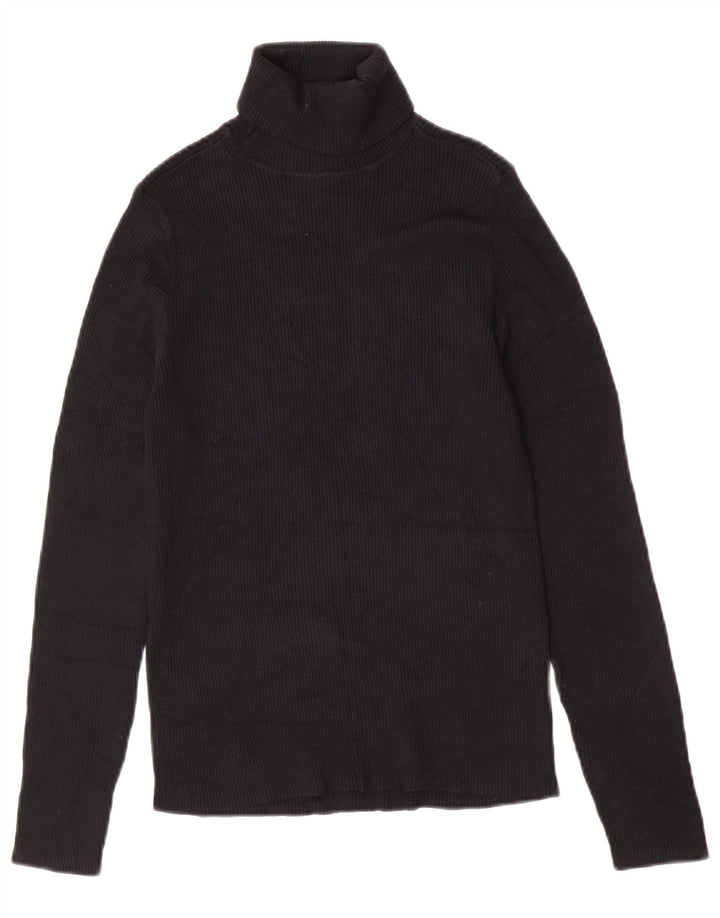 Marks & Spencer Womens Roll Neck Jumper Sweater UK 12 Medium Black