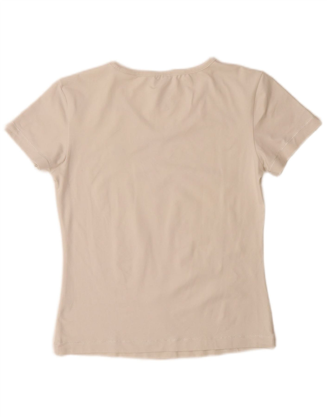 Adidas Womens T-Shirt Top UK 14 Medium Off White Polyamide