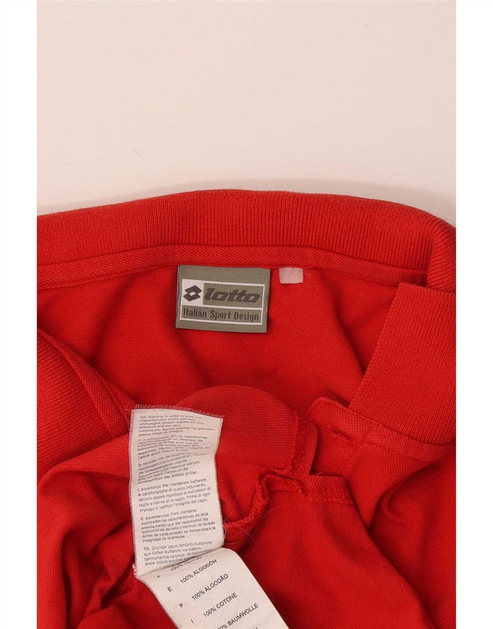 Lotto Mens Polo Shirt Medium Red Cotton