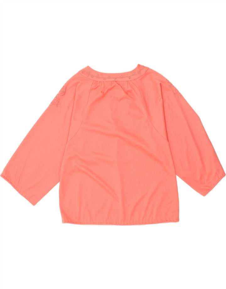 VINTAGE Womens 3/4 Sleeve Blouse Top UK 12 Medium Pink Vintage Vintage and Second-Hand Vintage from Messina Hembry 