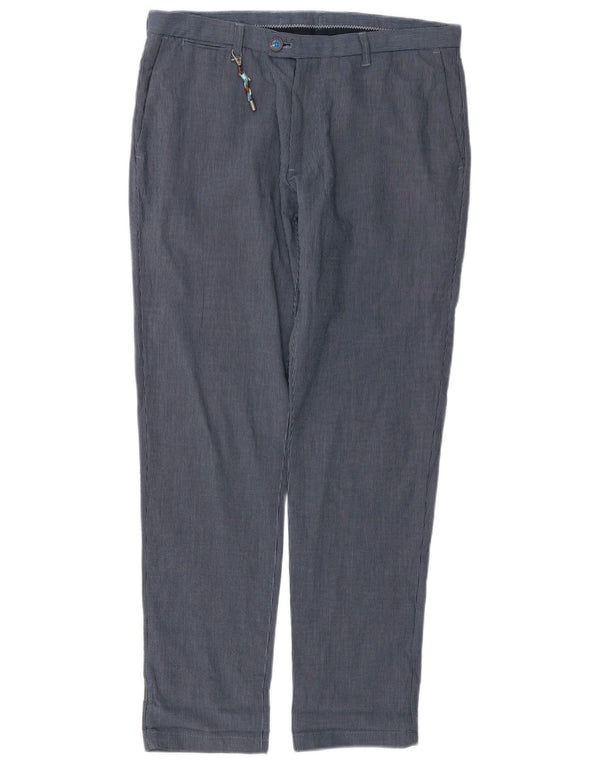 Pantaloni chino slim da uomo Zara EU 40 medio W31 L29 gessato blu navy