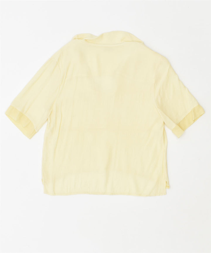 SUSY MIX Womens Short Sleeve Pullover Shirt UK 12 Medium Yellow Vintage | Vintage | Thrift | Second-Hand | Used Clothing | Messina Hembry 