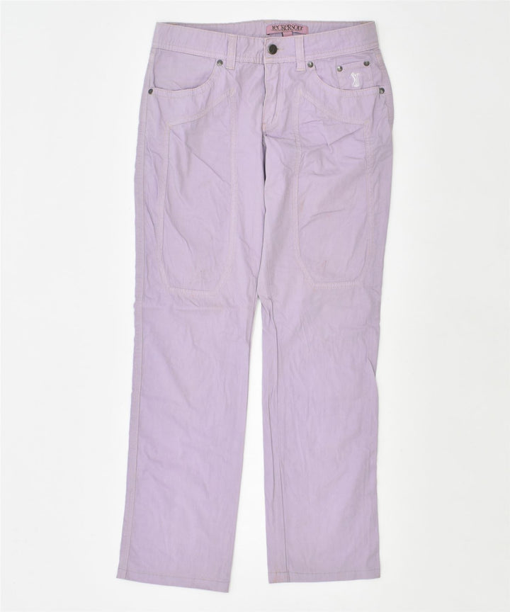 JECKERSON Womens Straight Casual Trousers W29 L29 Purple Cotton | Vintage | Thrift | Second-Hand | Used Clothing | Messina Hembry 