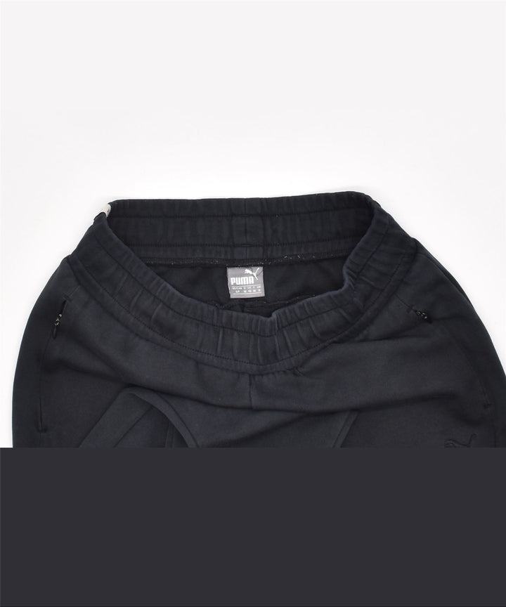 PUMA Womens Graphic Tracksuit Trousers UK 10 Small Black | Vintage | Thrift | Second-Hand | Used Clothing | Messina Hembry 
