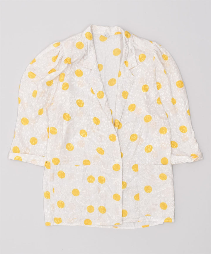 VINTAGE Womens 2 Piece Set EU 38 Medium Yellow Polka Dot Polyester | Vintage | Thrift | Second-Hand | Used Clothing | Messina Hembry 