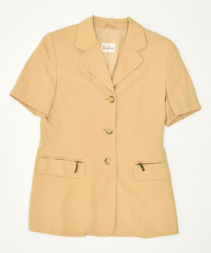 BETTY BARCLAY Womens 3 Button Blazer Jacket UK 10 Small Beige | Vintage | Thrift | Second-Hand | Used Clothing | Messina Hembry 